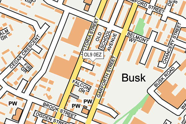 OL9 0EZ map - OS OpenMap – Local (Ordnance Survey)