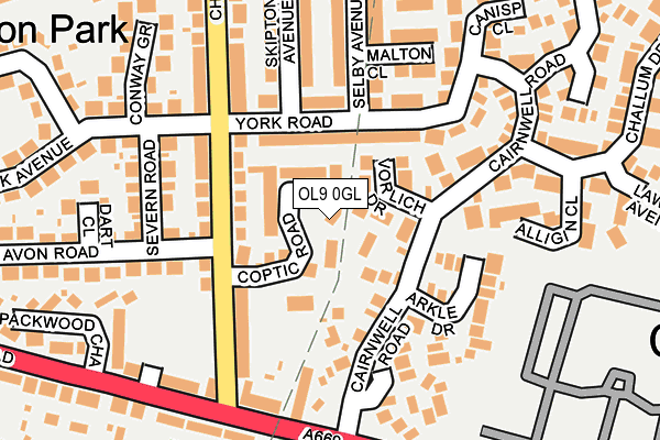 OL9 0GL map - OS OpenMap – Local (Ordnance Survey)