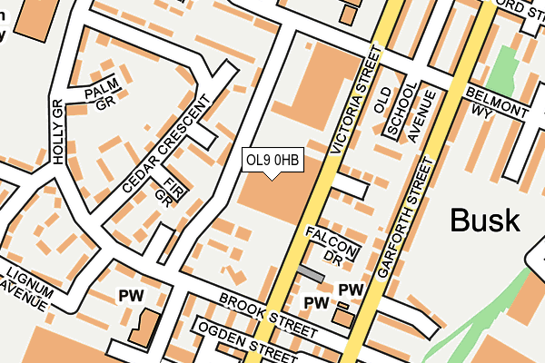 OL9 0HB map - OS OpenMap – Local (Ordnance Survey)