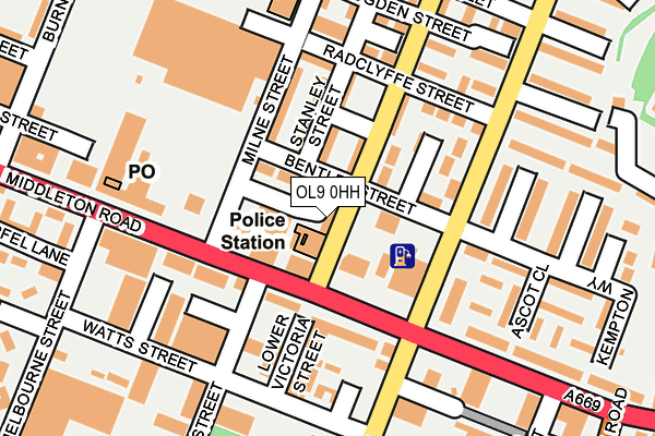 OL9 0HH map - OS OpenMap – Local (Ordnance Survey)