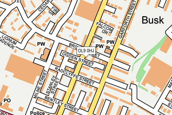 OL9 0HJ map - OS OpenMap – Local (Ordnance Survey)