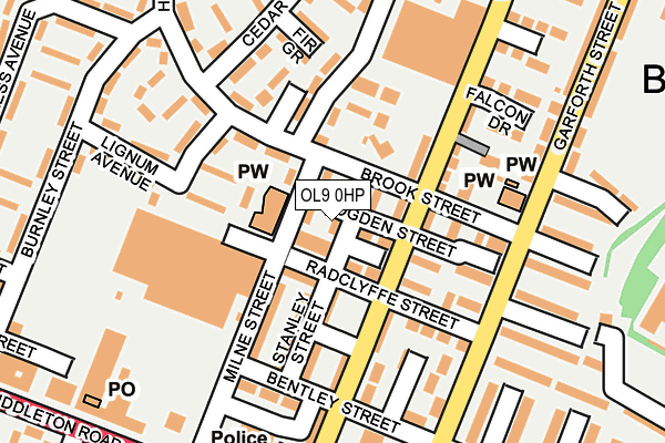 OL9 0HP map - OS OpenMap – Local (Ordnance Survey)