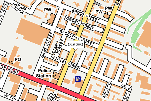 OL9 0HQ map - OS OpenMap – Local (Ordnance Survey)