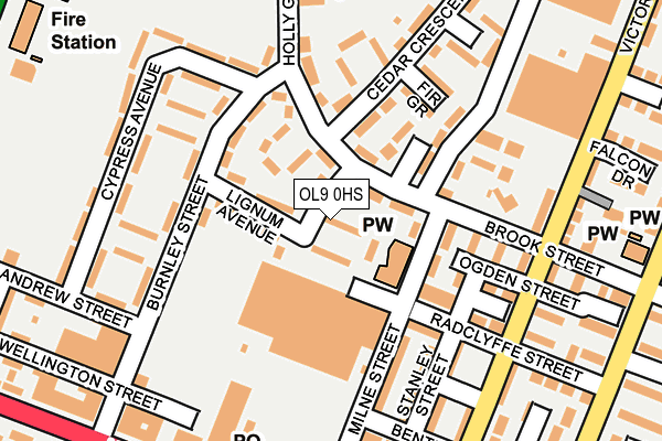 OL9 0HS map - OS OpenMap – Local (Ordnance Survey)