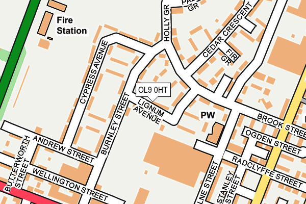 OL9 0HT map - OS OpenMap – Local (Ordnance Survey)