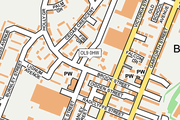OL9 0HW map - OS OpenMap – Local (Ordnance Survey)
