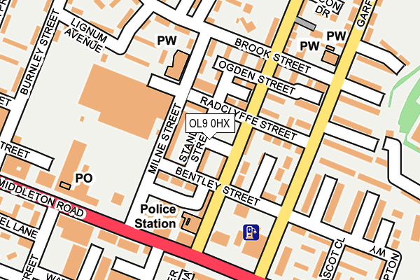 OL9 0HX map - OS OpenMap – Local (Ordnance Survey)