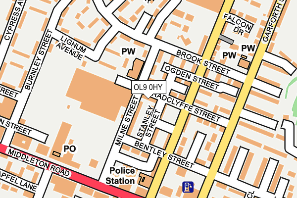 OL9 0HY map - OS OpenMap – Local (Ordnance Survey)