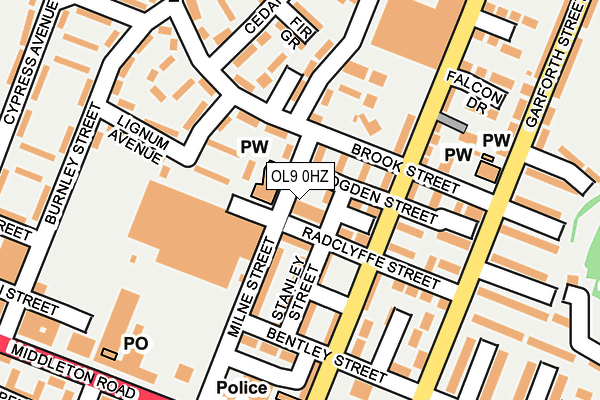 OL9 0HZ map - OS OpenMap – Local (Ordnance Survey)