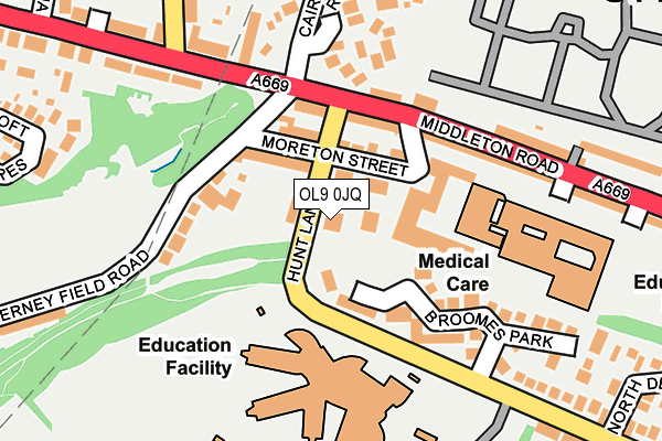 OL9 0JQ map - OS OpenMap – Local (Ordnance Survey)