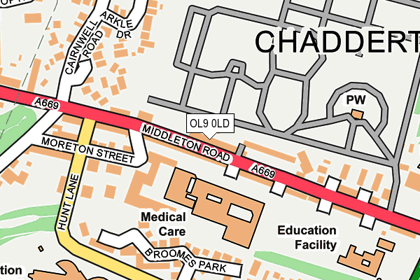 OL9 0LD map - OS OpenMap – Local (Ordnance Survey)