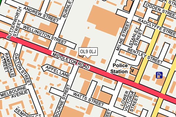 OL9 0LJ map - OS OpenMap – Local (Ordnance Survey)