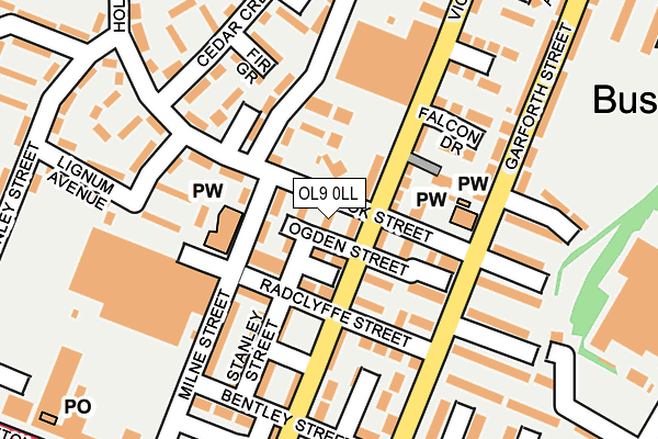 OL9 0LL map - OS OpenMap – Local (Ordnance Survey)