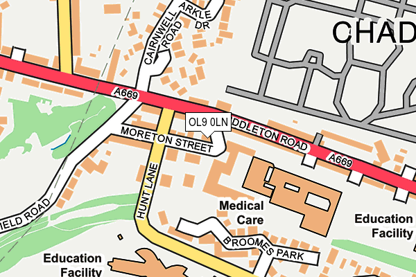 OL9 0LN map - OS OpenMap – Local (Ordnance Survey)