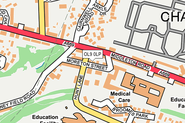 OL9 0LP map - OS OpenMap – Local (Ordnance Survey)