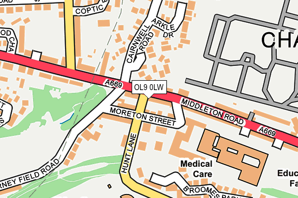 OL9 0LW map - OS OpenMap – Local (Ordnance Survey)