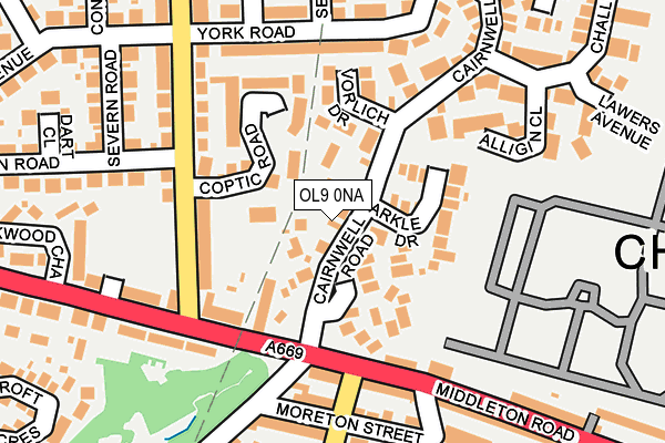 OL9 0NA map - OS OpenMap – Local (Ordnance Survey)