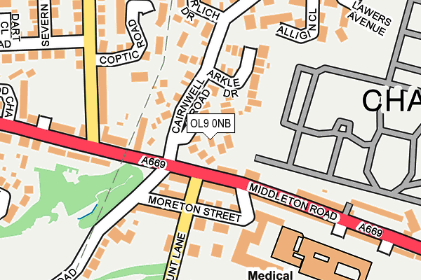 OL9 0NB map - OS OpenMap – Local (Ordnance Survey)