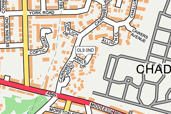 OL9 0ND map - OS OpenMap – Local (Ordnance Survey)