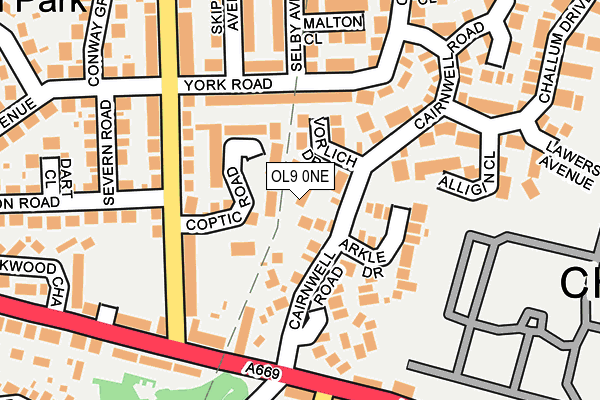 OL9 0NE map - OS OpenMap – Local (Ordnance Survey)