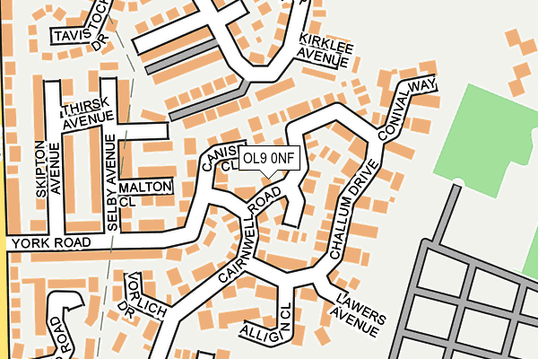 OL9 0NF map - OS OpenMap – Local (Ordnance Survey)