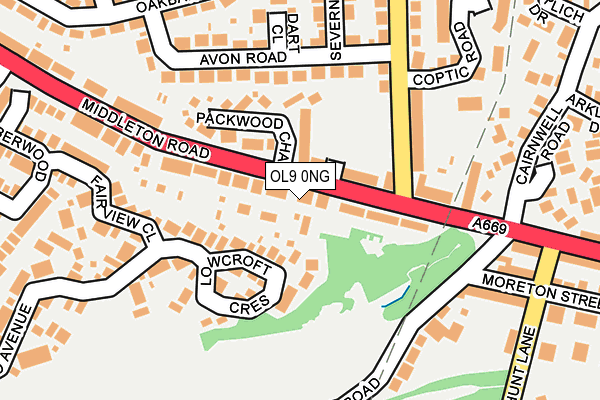 OL9 0NG map - OS OpenMap – Local (Ordnance Survey)