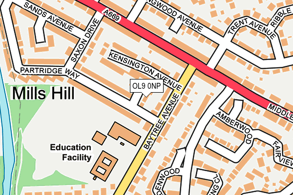 OL9 0NP map - OS OpenMap – Local (Ordnance Survey)