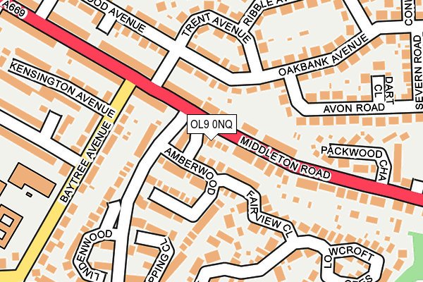 OL9 0NQ map - OS OpenMap – Local (Ordnance Survey)