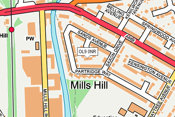 OL9 0NR map - OS OpenMap – Local (Ordnance Survey)