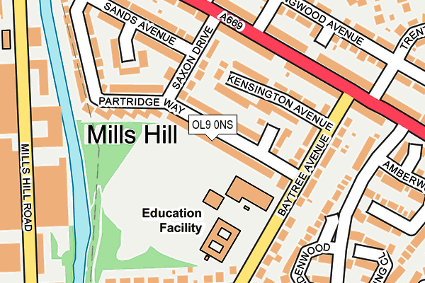 OL9 0NS map - OS OpenMap – Local (Ordnance Survey)