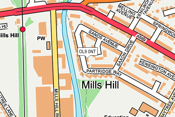 OL9 0NT map - OS OpenMap – Local (Ordnance Survey)