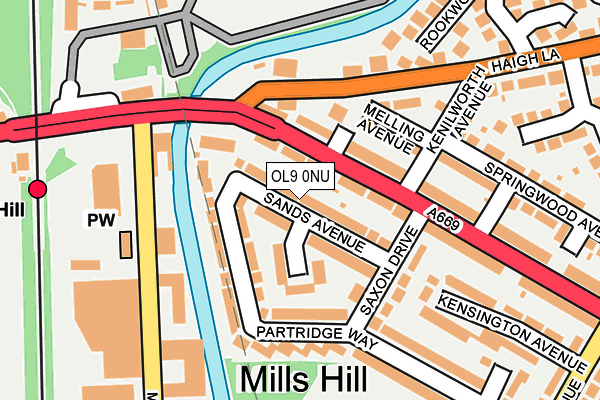 OL9 0NU map - OS OpenMap – Local (Ordnance Survey)