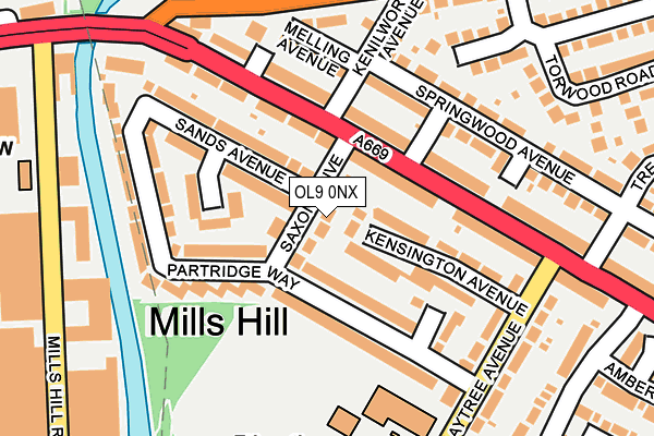 OL9 0NX map - OS OpenMap – Local (Ordnance Survey)