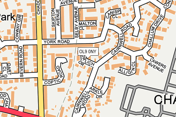 OL9 0NY map - OS OpenMap – Local (Ordnance Survey)