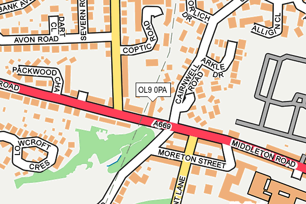 OL9 0PA map - OS OpenMap – Local (Ordnance Survey)