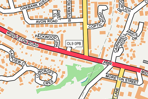 OL9 0PB map - OS OpenMap – Local (Ordnance Survey)