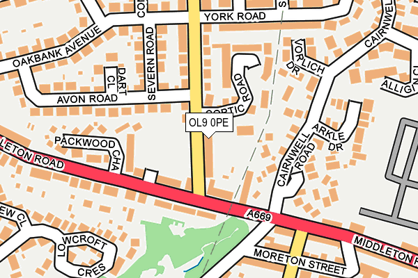 OL9 0PE map - OS OpenMap – Local (Ordnance Survey)