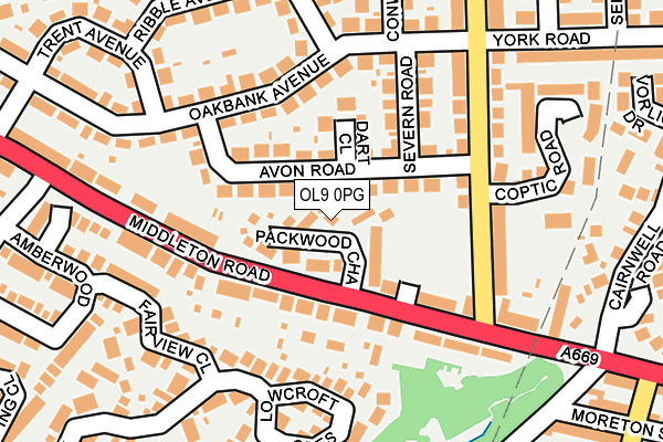 OL9 0PG map - OS OpenMap – Local (Ordnance Survey)