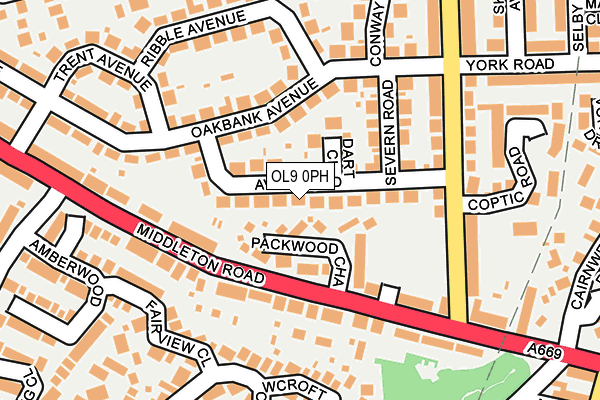 OL9 0PH map - OS OpenMap – Local (Ordnance Survey)