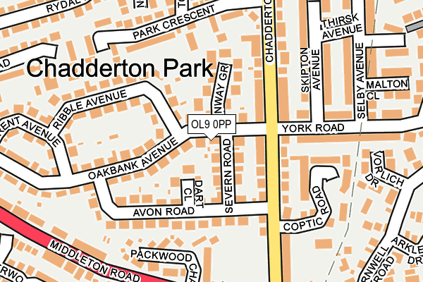 OL9 0PP map - OS OpenMap – Local (Ordnance Survey)