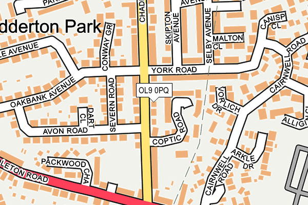 OL9 0PQ map - OS OpenMap – Local (Ordnance Survey)