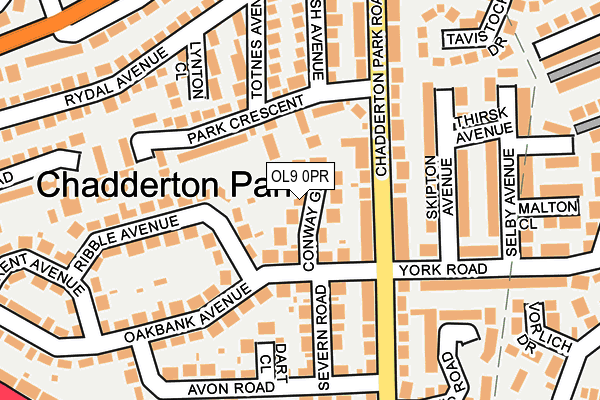 OL9 0PR map - OS OpenMap – Local (Ordnance Survey)