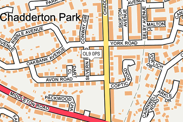 OL9 0PS map - OS OpenMap – Local (Ordnance Survey)