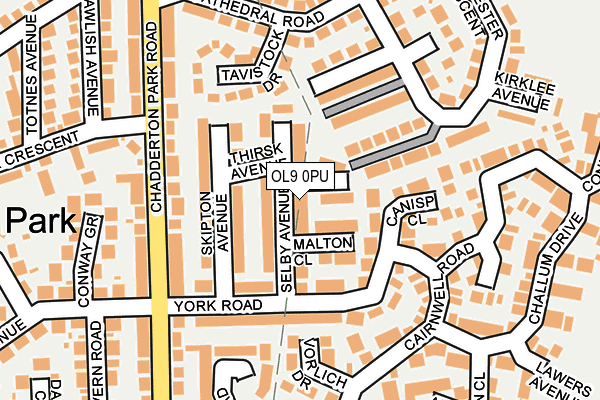 OL9 0PU map - OS OpenMap – Local (Ordnance Survey)