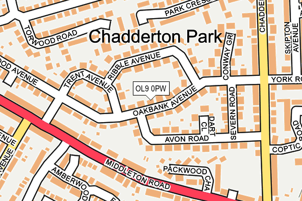 OL9 0PW map - OS OpenMap – Local (Ordnance Survey)