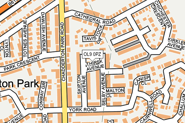 OL9 0PZ map - OS OpenMap – Local (Ordnance Survey)