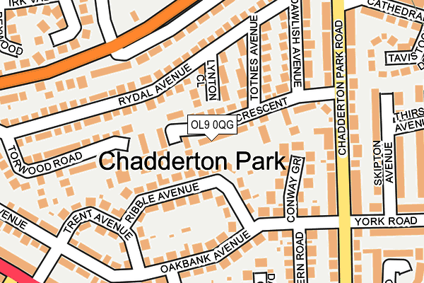 OL9 0QG map - OS OpenMap – Local (Ordnance Survey)