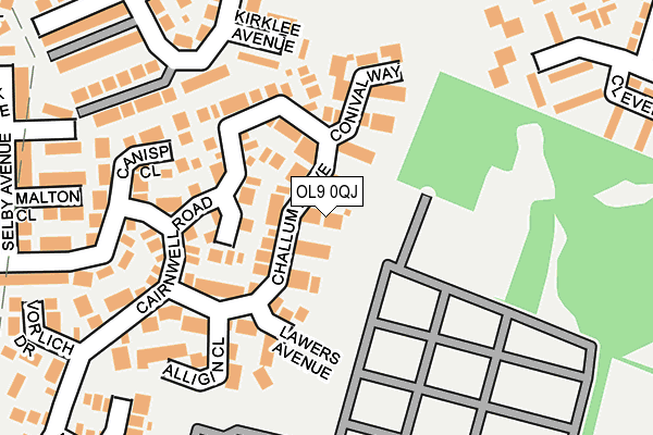 OL9 0QJ map - OS OpenMap – Local (Ordnance Survey)