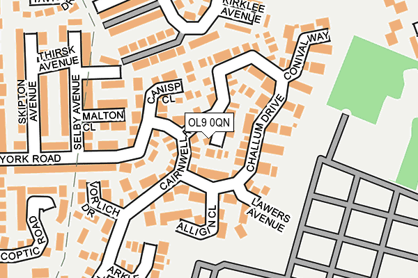 OL9 0QN map - OS OpenMap – Local (Ordnance Survey)