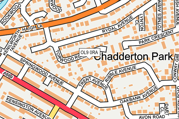 OL9 0RA map - OS OpenMap – Local (Ordnance Survey)